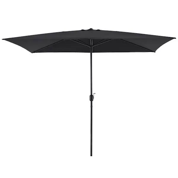 Black Crank Rectangle Patio Umbrella, 6.5x10ft