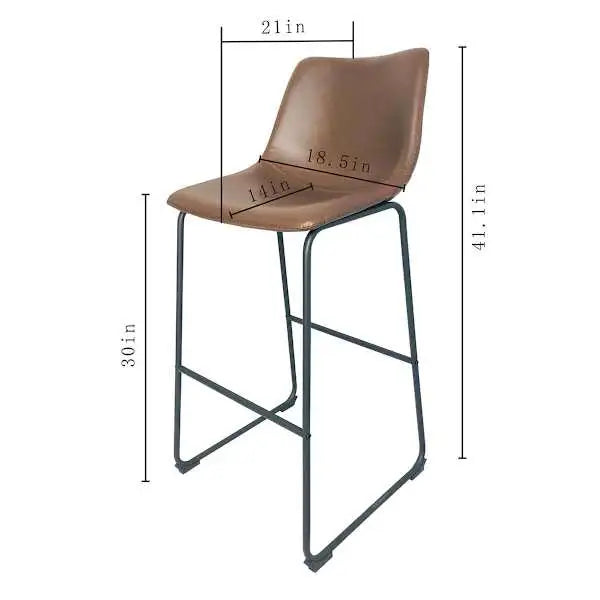 Crosby St. Drake Faux Leather Barstool, Espresso Brown