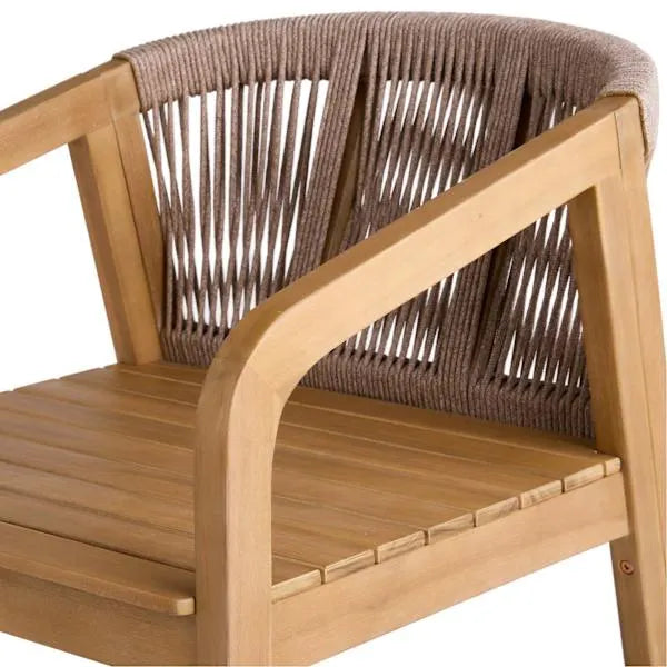 Haven Blond Acacia Wood Dining Table & Chair 5-Piece Set