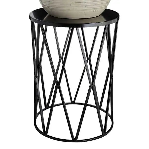 Metal Diamond Plant Stand, Black