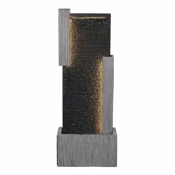 Modern Waterfall Outdoor Fountain, 40"