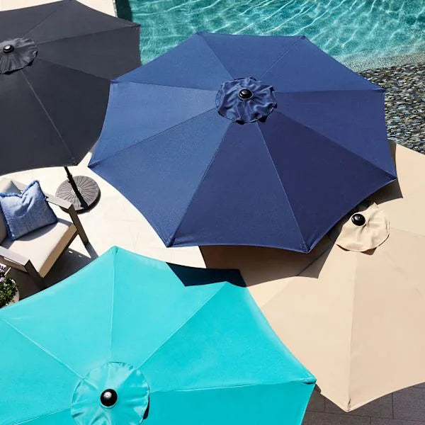 Navy Blue Crank & Tilt Round Patio Umbrella, 9'