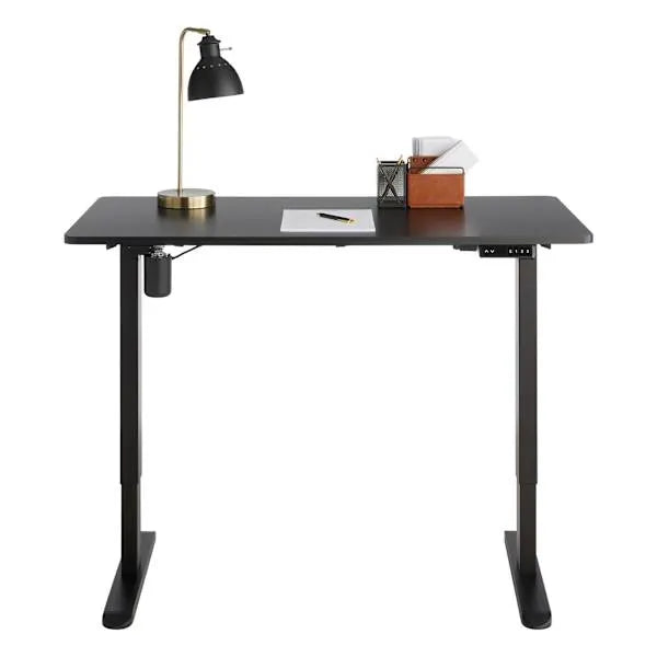 Owen wood & Metal Adjustable Office Desk, Black