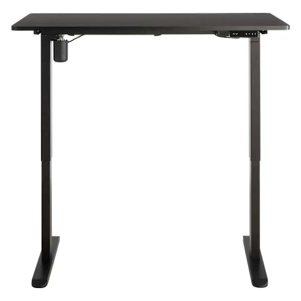 Owen wood & Metal Adjustable Office Desk, Black