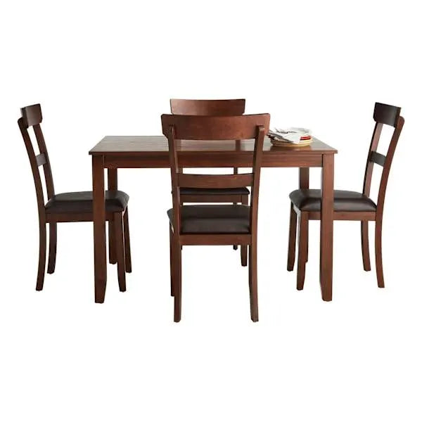 Anderson 5-Piece Wooden Dining Set, Walnut
