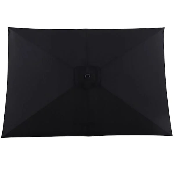 Black Crank Rectangle Patio Umbrella, 6.5x10ft