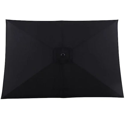 Black Crank Rectangle Patio Umbrella, 6.5x10ft