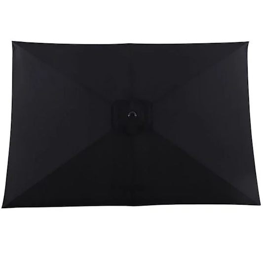 Black Crank Rectangle Patio Umbrella, 6.5x10ft