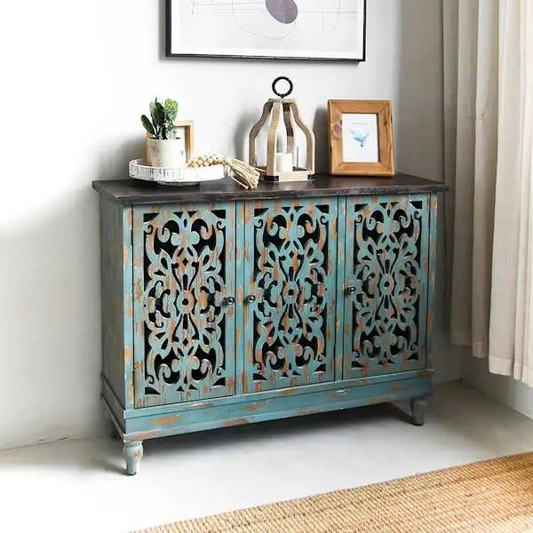 Northfield 3-Door Distressed Cabinet