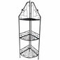 Gold & Black Scrolled Metal Folding Corner Shelf Rack, 51.5"