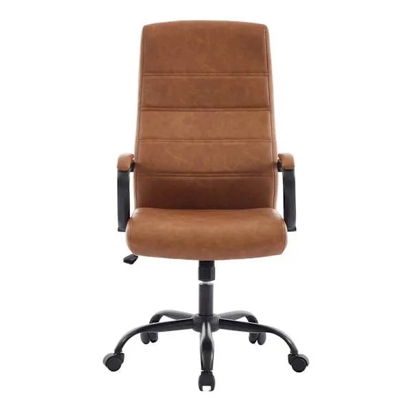 Matthew Faux Leather Office Chair, Cognac