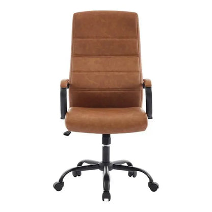 Matthew Faux Leather Office Chair, Cognac
