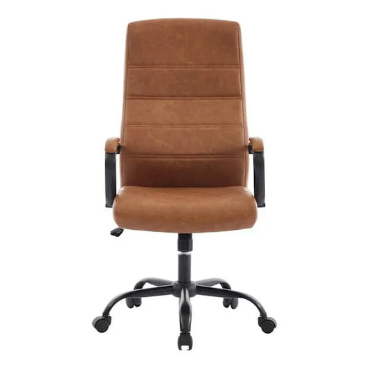Matthew Faux Leather Office Chair, Cognac