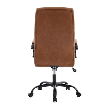 Matthew Faux Leather Office Chair, Cognac