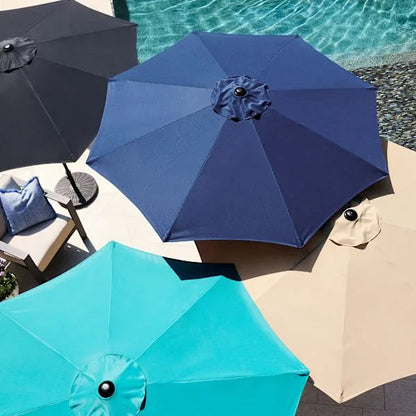 Navy Blue Crank & Tilt Round Patio Umbrella, 9'