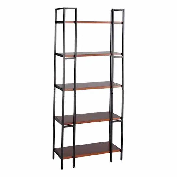 Parkview 5-Tier Metal & Wood Veneer Bookshelf