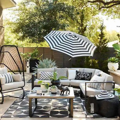 Soho Black Steel Patio Corner Chair
