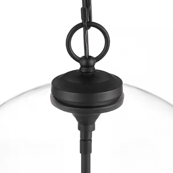 Kingsley 16 in. 4-Light Matte Black Pendant Light Fixture with Clear Glass Shade